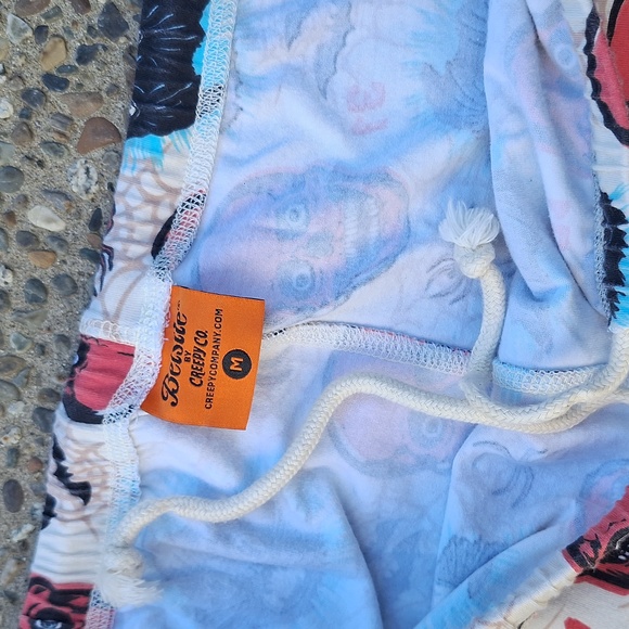 Creepy Co. Presents Beistle Halloween Spooky Skull Cat & Spiderweb Print Pajamas - Picture 9 of 15